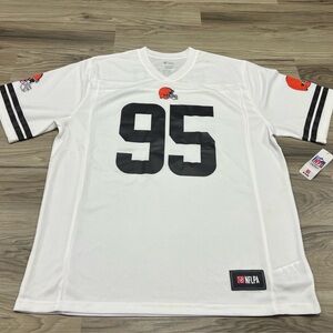 NFL Team Apparel Myles Garrett Cleveland Browns #95 White Jersey Men’s Small NWT